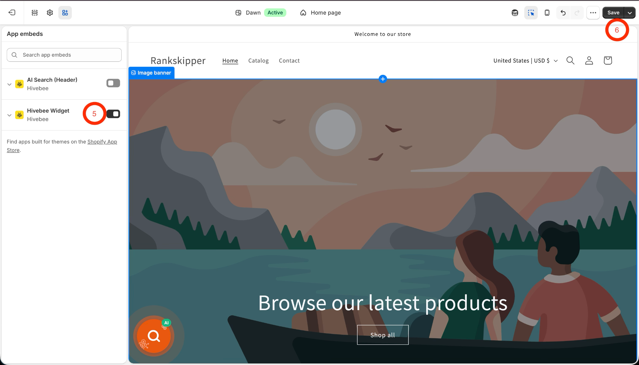 Floating Widget active state preview